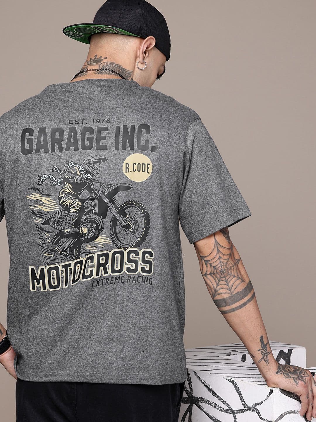 R.Code by The Roadster Life Co. Men Typography Printed Relaxed Fit T-shirt - view 1