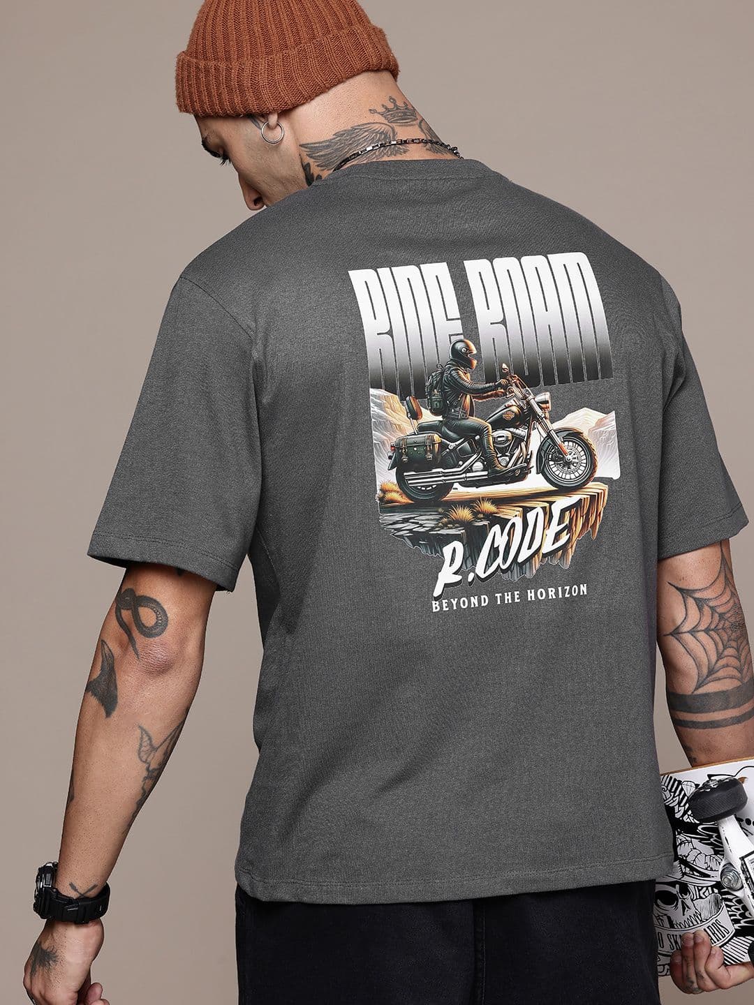 R.Code by The Roadster Life Co. Men Graphic Printed Relaxed Fit T-shirt - view 1