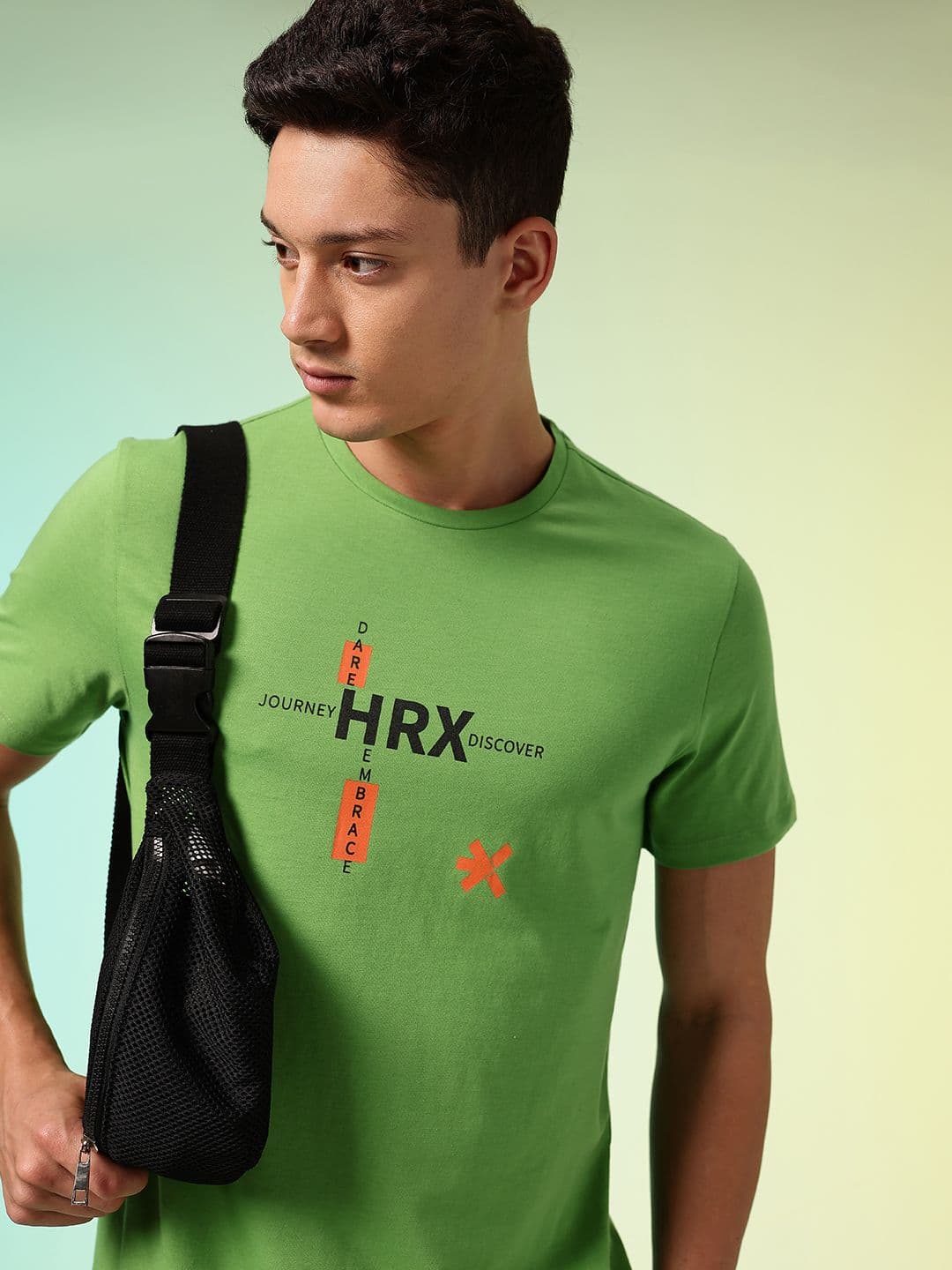 HRX by Hrithik Roshan Solid Rapid Dry Training T-shirt with Typography Detail - view 1