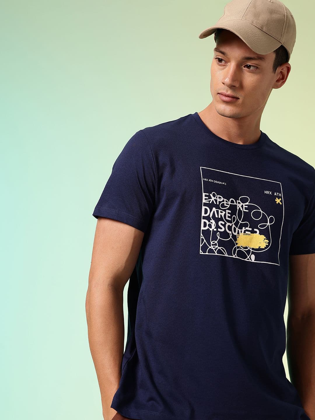 HRX by Hrithik Roshan Typography Printed Rapid Dry Training T-shirt - view 1