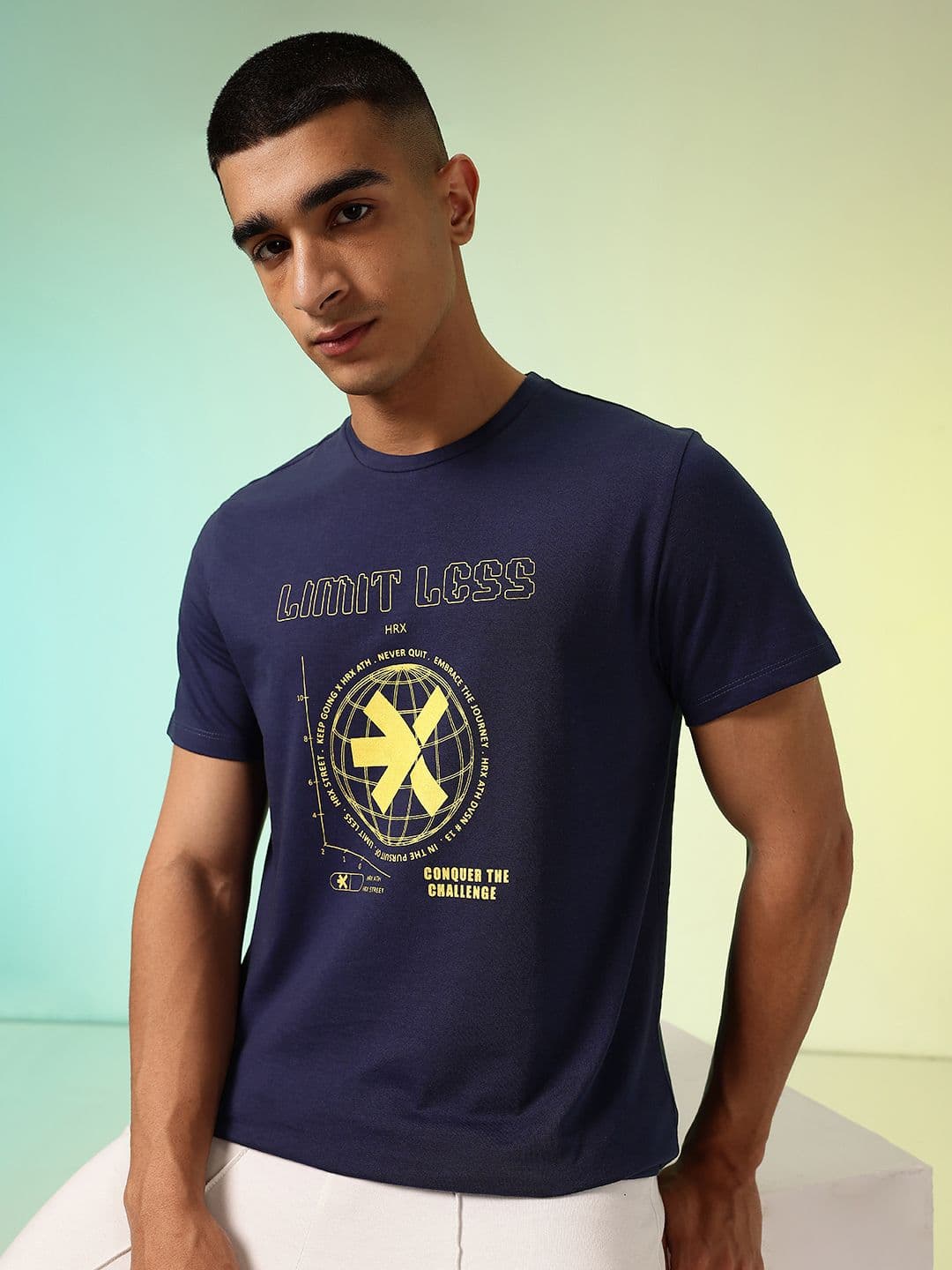 HRX by Hrithik Roshan Men Printed Rapid-Dry Training T-shirt - view 1