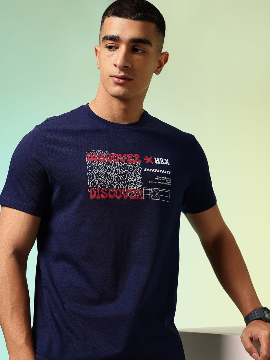HRX by Hrithik Roshan Graphic Printed Rapid Dry Training T-shirt - view 1