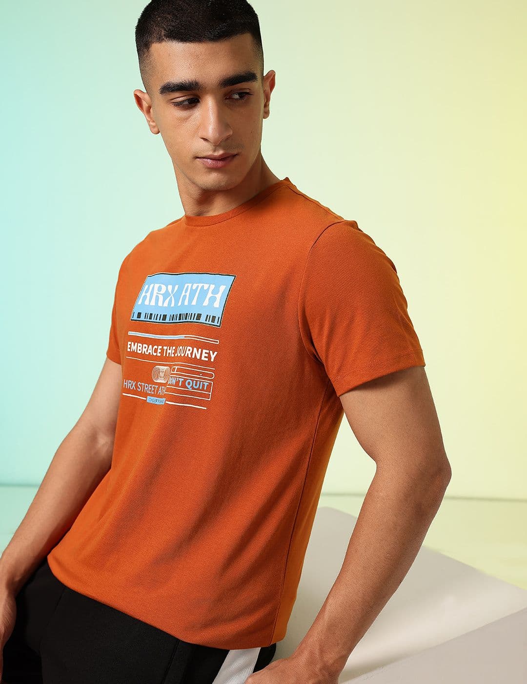 HRX by Hrithik Roshan Men Typography Printed Rapid-Dry Training T-shirt - view 1
