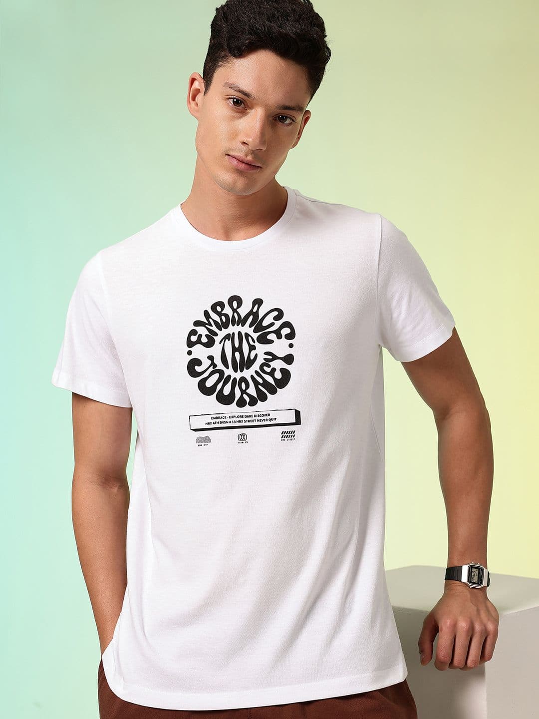 HRX by Hrithik Roshan Men Typography Printed Rapid-Dry Training T-shirt - view 1