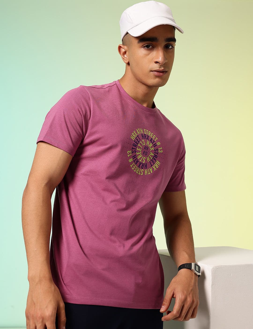 HRX by Hrithik Roshan Men Typography Printed Rapid-Dry Training T-shirt - view 1