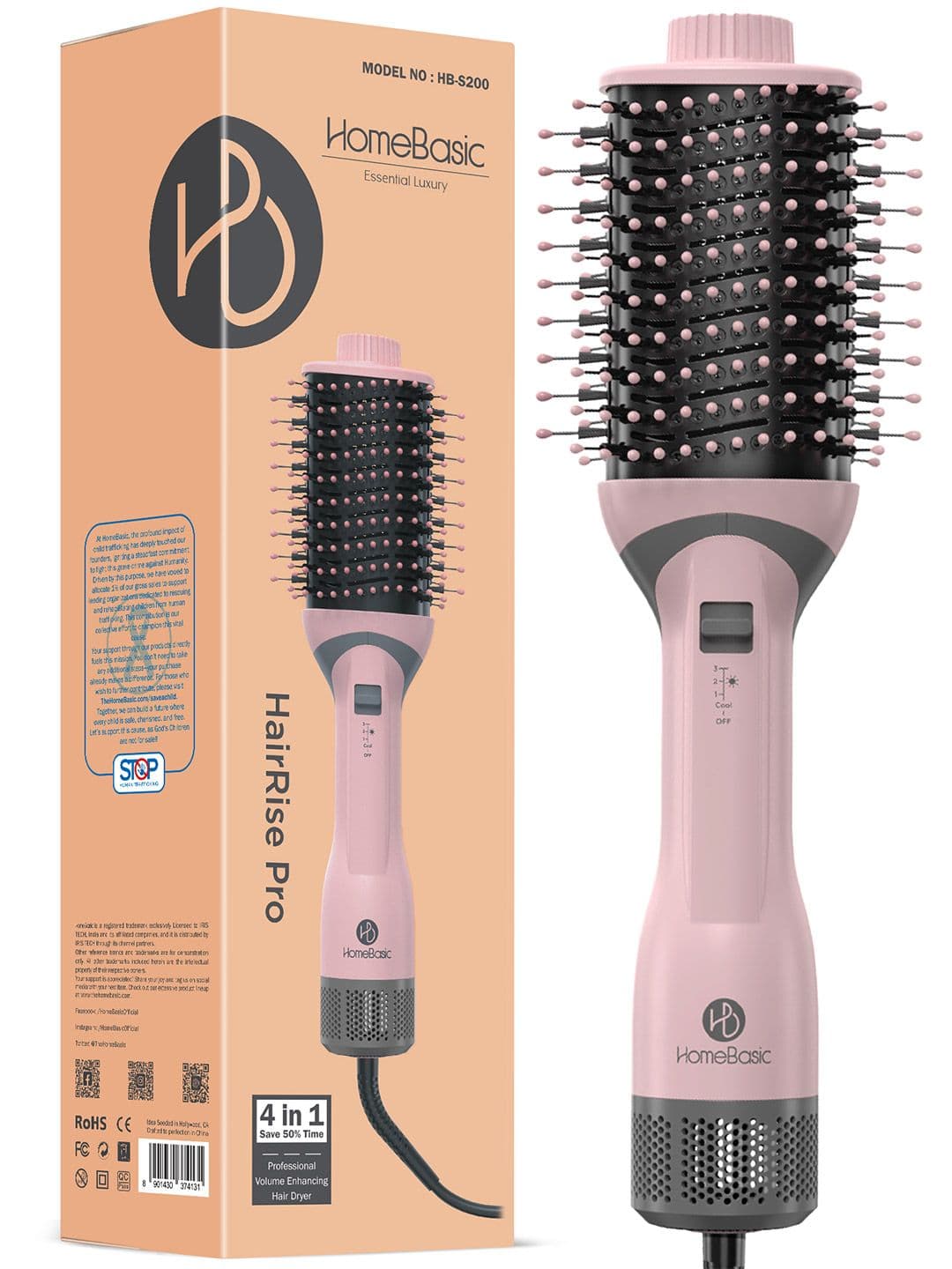 HOMEBASICS 1200W Hot Air Brush Hair Straightening - view 1
