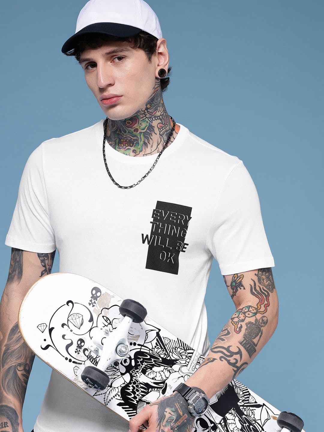 HERE&NOW Typography Printed Pure Cotton T-shirt - view 1