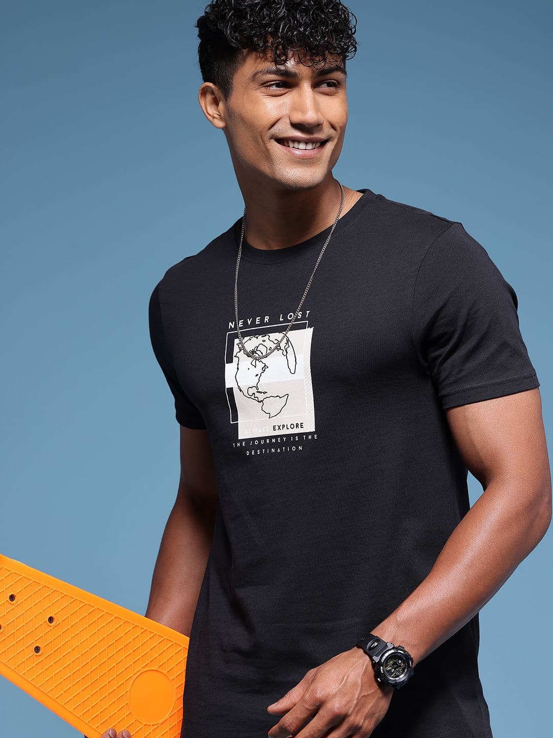 HERE&NOW Graphic Printed Pure Cotton T-shirt - view 1