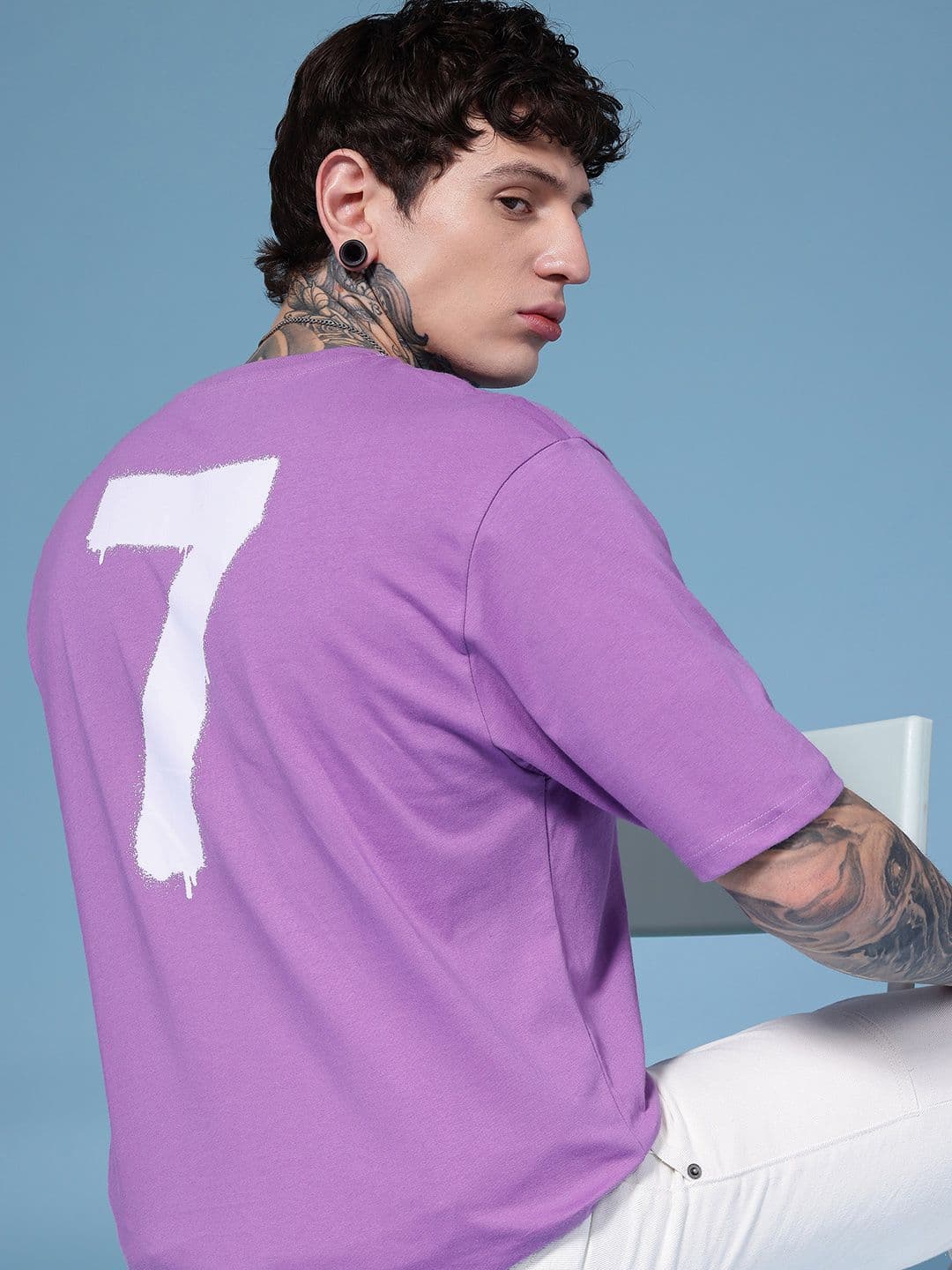 HERE&NOW Relaxed Fit Typography Printed Pure Cotton T-shirt - view 1
