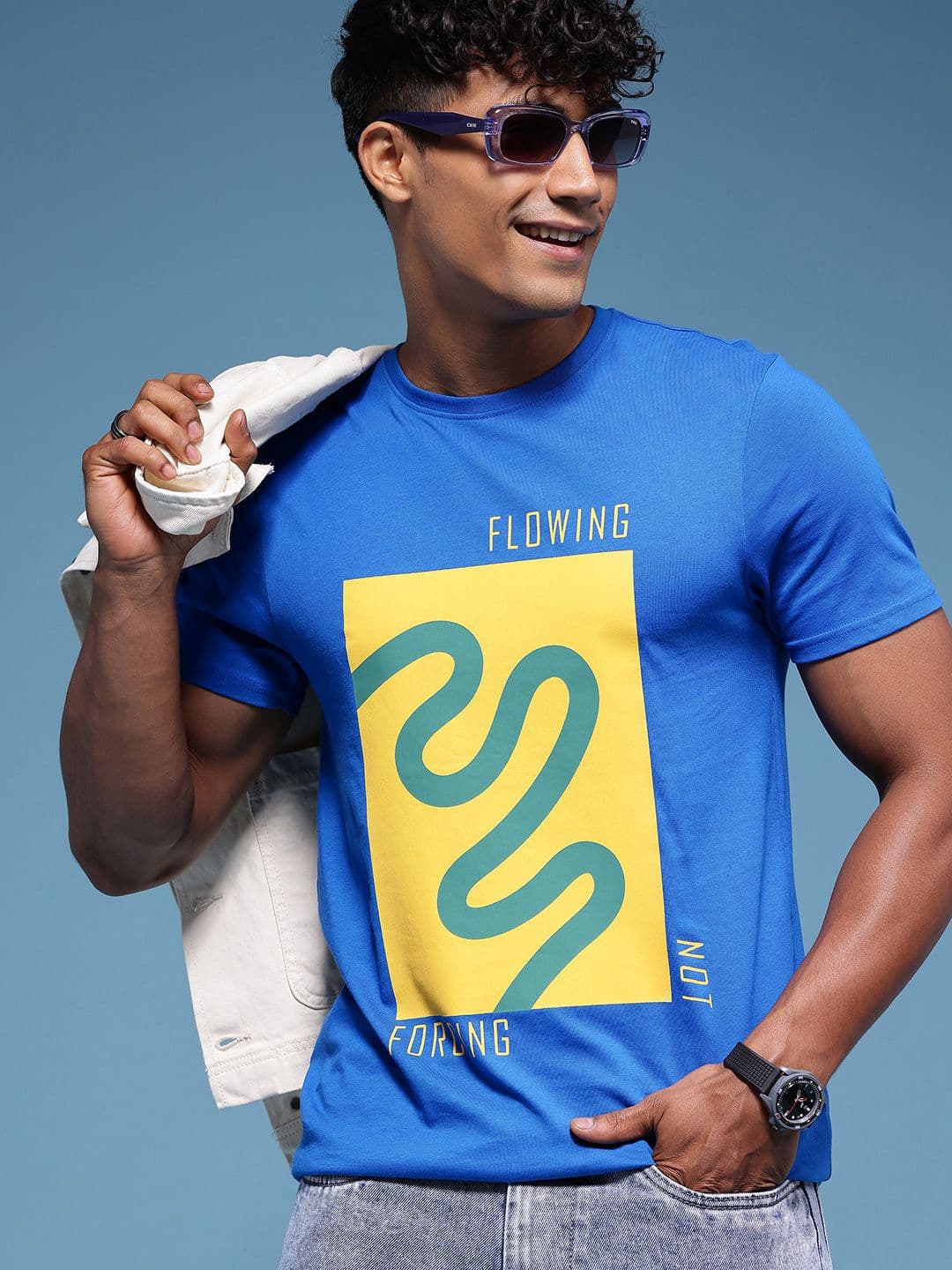 HERE&NOW Printed Pure Cotton T-shirt - view 1
