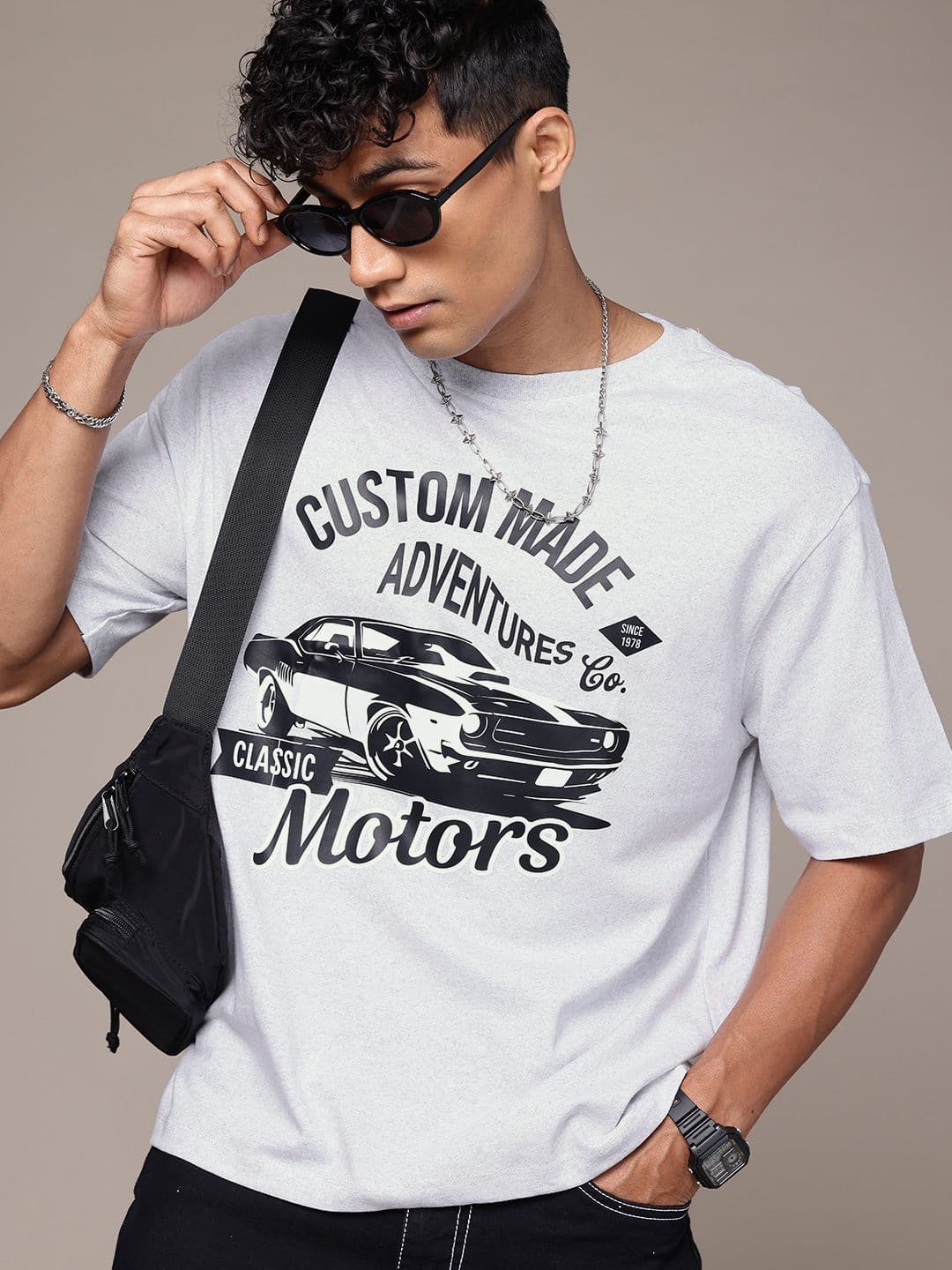 R.Code by The Roadster Life Co. Graphic Printed Relaxed Fit T-shirt - view 1