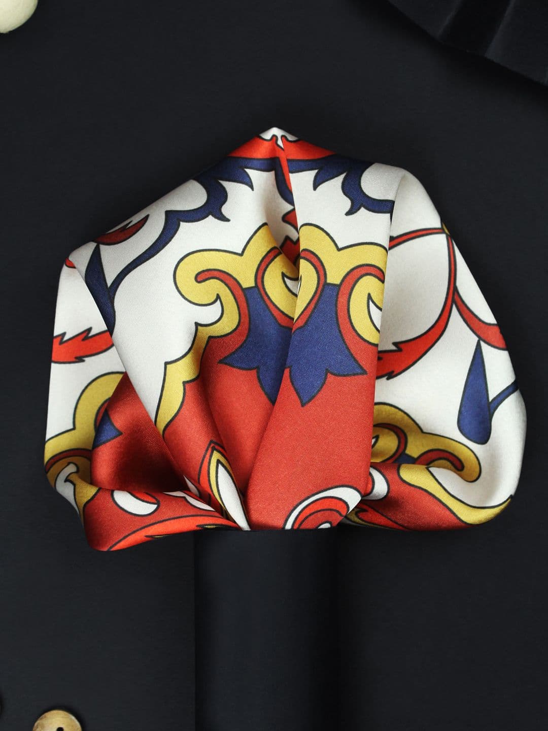 House of Pataudi Floral Majesty Printed Pocket Square - view 1