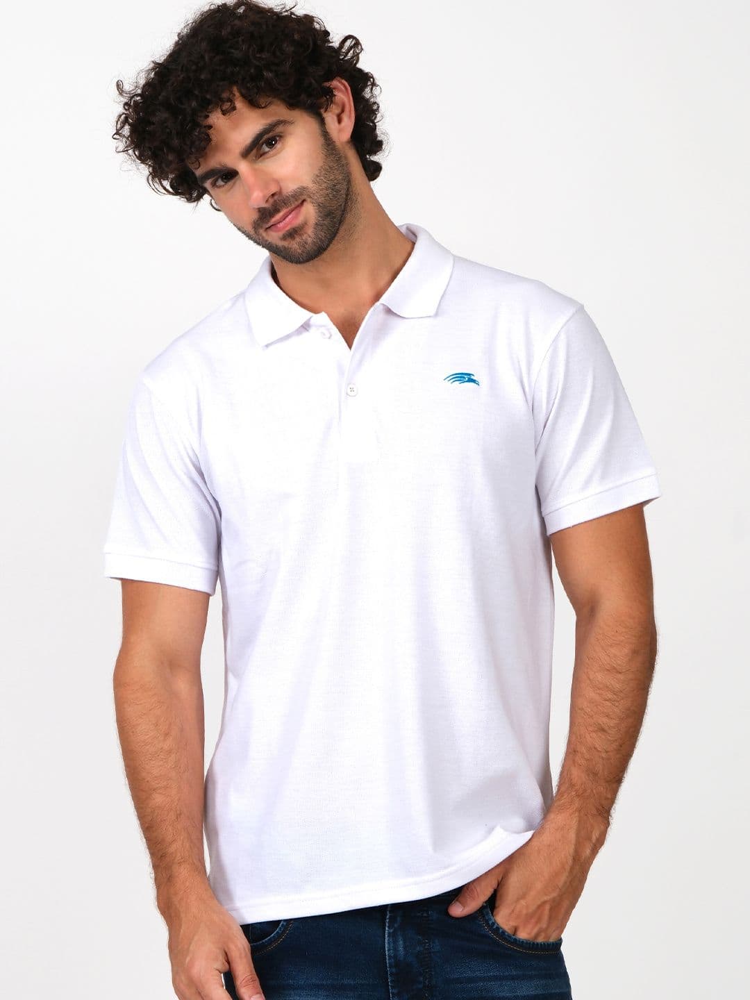 PERF Men Polo Collar Monochrome T-shirt - view 1