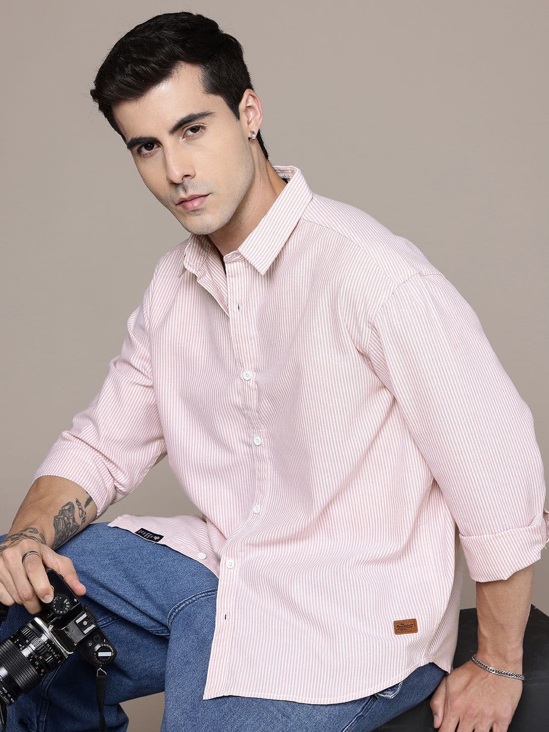 Roadster Relaxed Fit Striped Casual Shirt - view 1