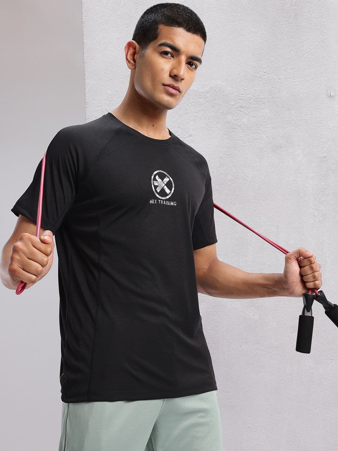 HRX by Hrithik Roshan Brand Logo Print Rapid-Dry Training T-shirt - view 1