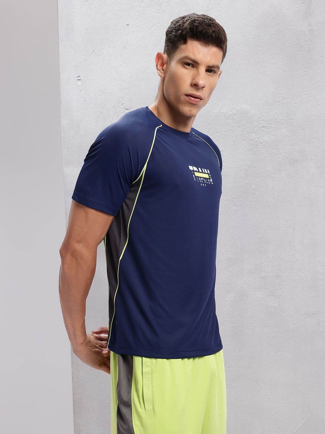 HRX by Hrithik Roshan Contrast Piping Rapid-Dry Training T-shirt - view 1