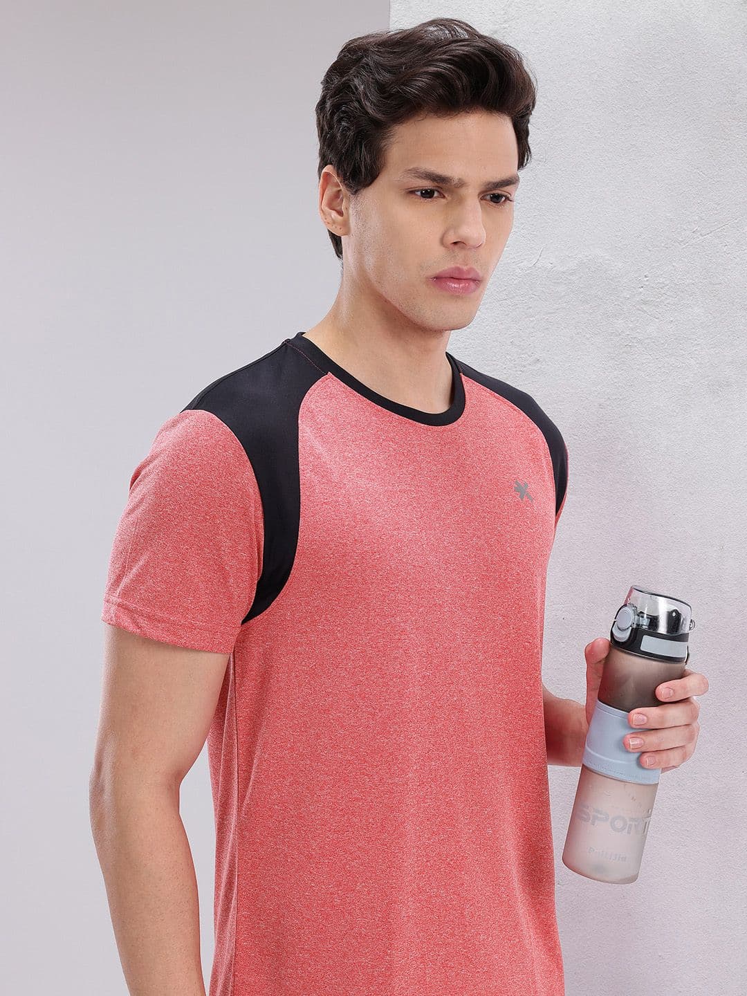 HRX by Hrithik Roshan Contrast Panel Rapid-Dry Training T-shirt - view 1
