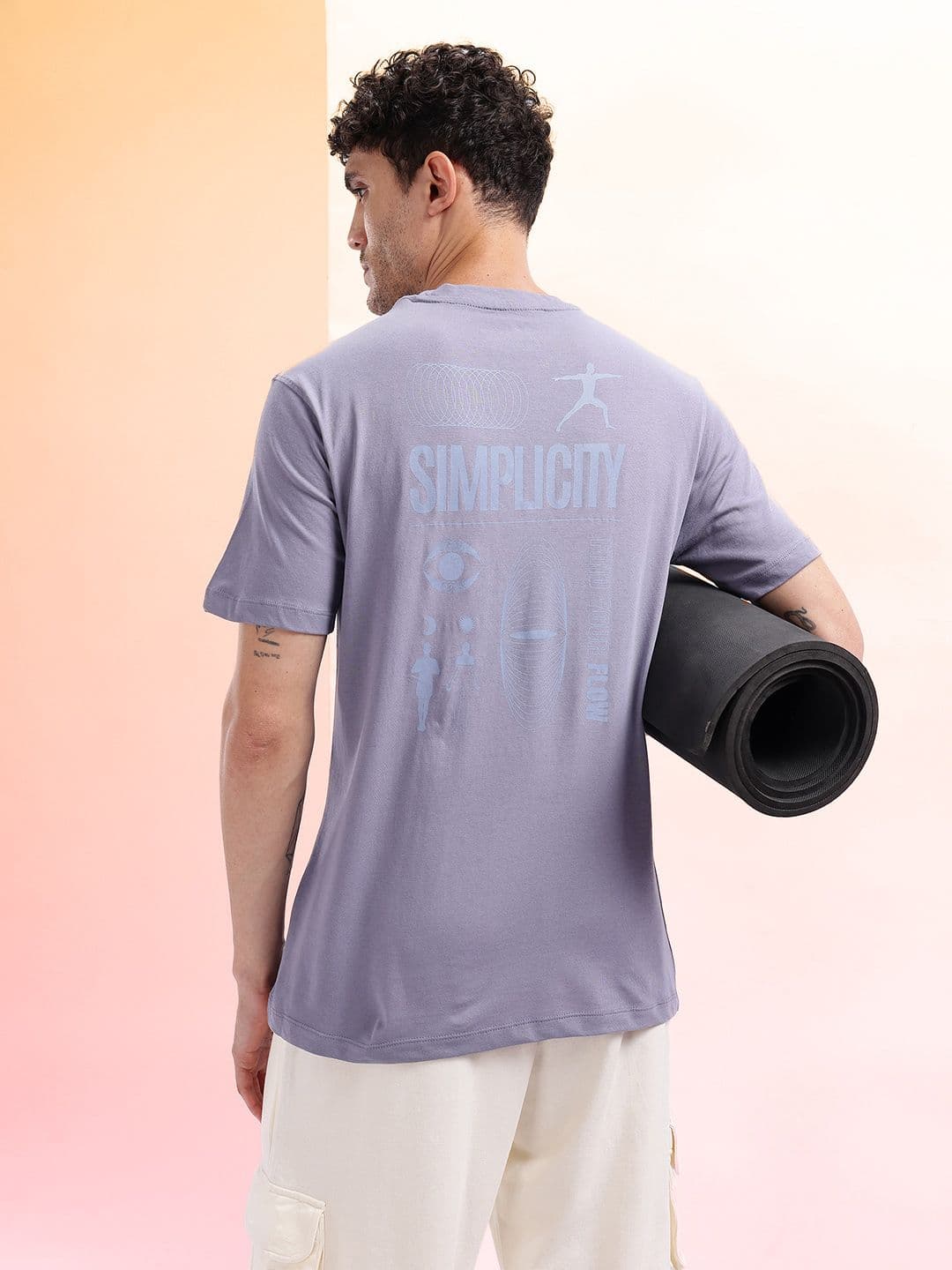 HRX by Hrithik Roshan Men Pure Cotton Printed Yoga T-shirt - view 1