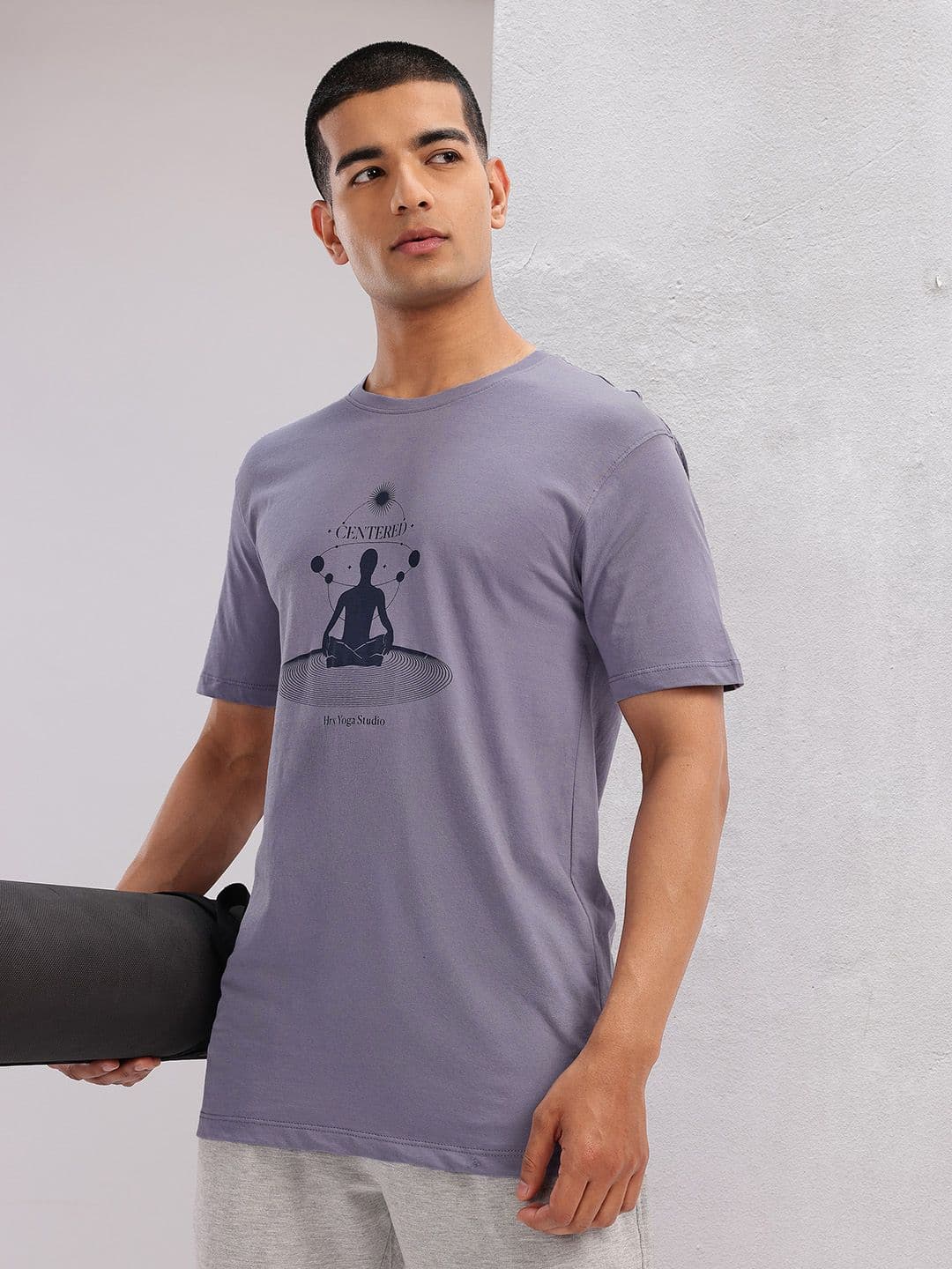 HRX by Hrithik Roshan Graphic Printed Pure Cotton Yoga T-shirt - view 1