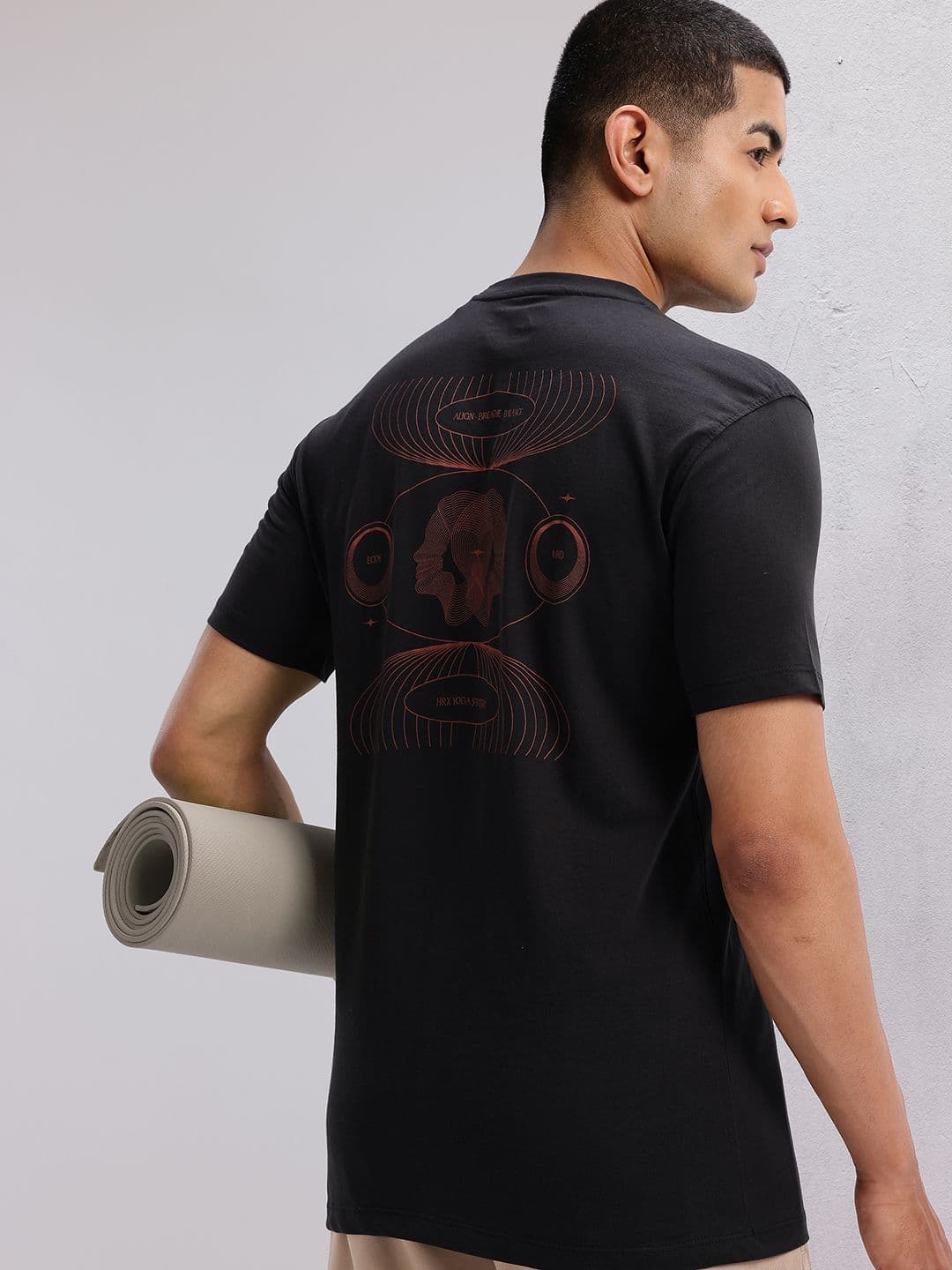 HRX by Hrithik Roshan Conversational Print Pure Cotton Yoga T-shirt - view 1