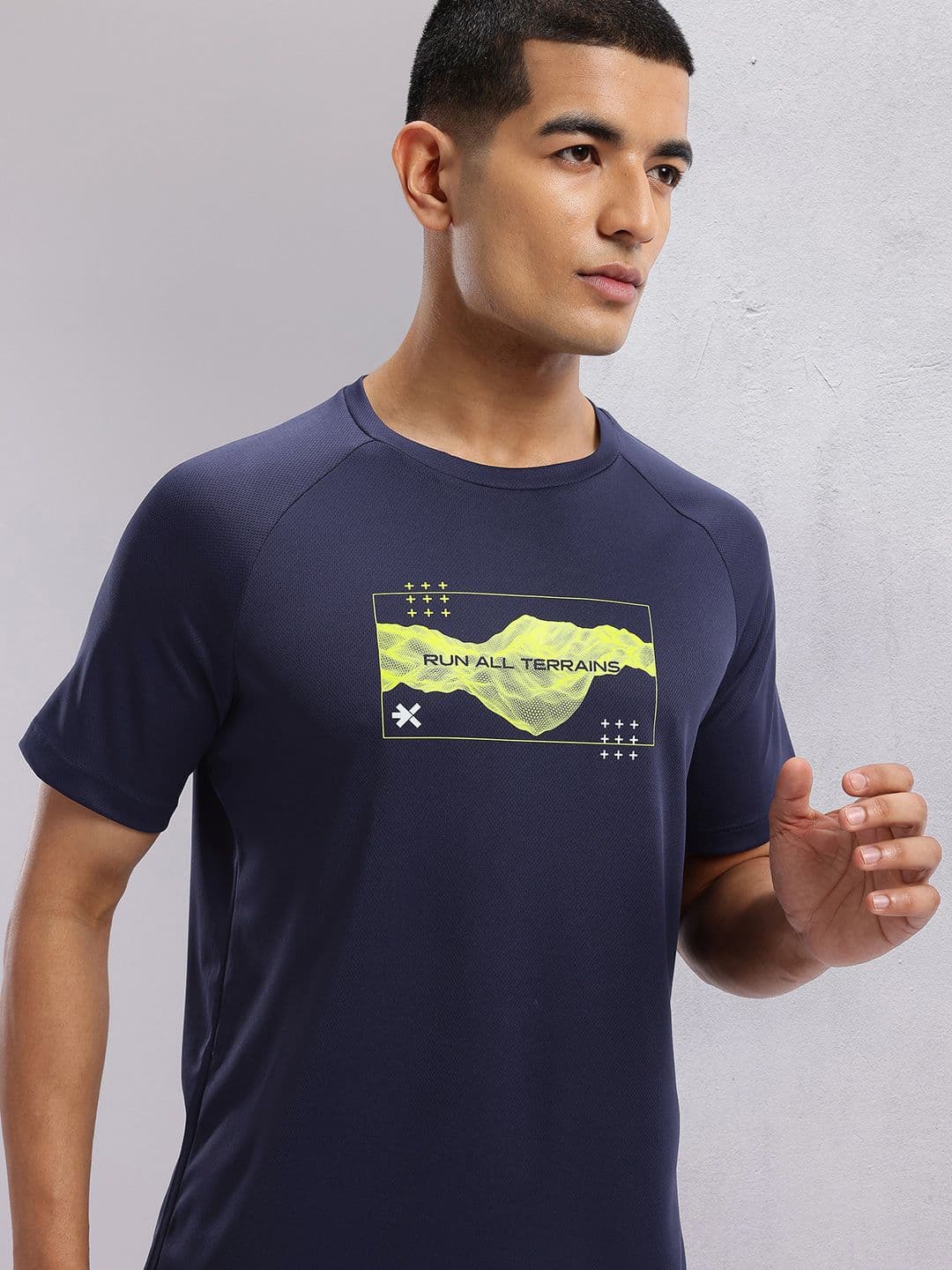 HRX by Hrithik Roshan Graphic Printed Raglan Sleeves Rapid-Dry Running T-shirt - view 1