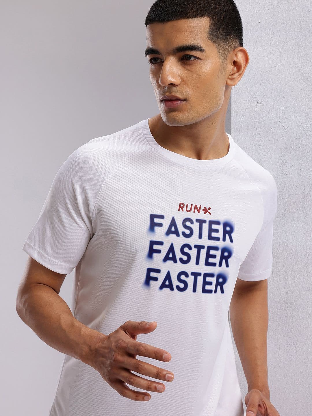HRX by Hrithik Roshan Typography Printed Raglan Sleeves Rapid-Dry Running T-shirt - view 1