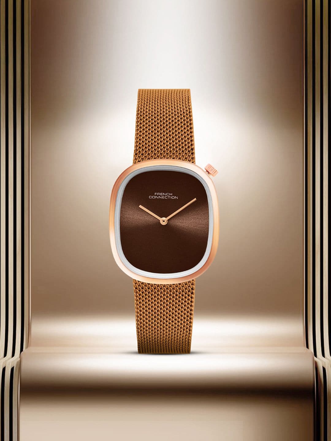French Connection Women Embellished Dial & Stainless Steel Bracelet Style Straps Analogue Watch FCN0112BRM - view 1