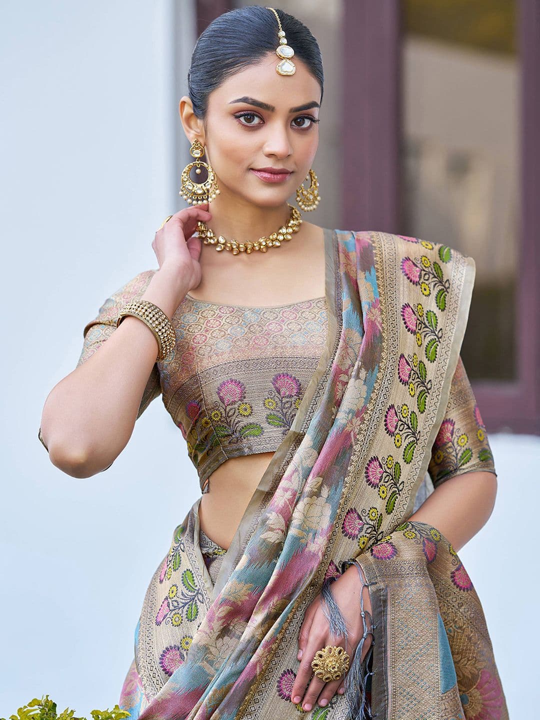 Satrani Woven Design Zari Banarasi Saree - view 1