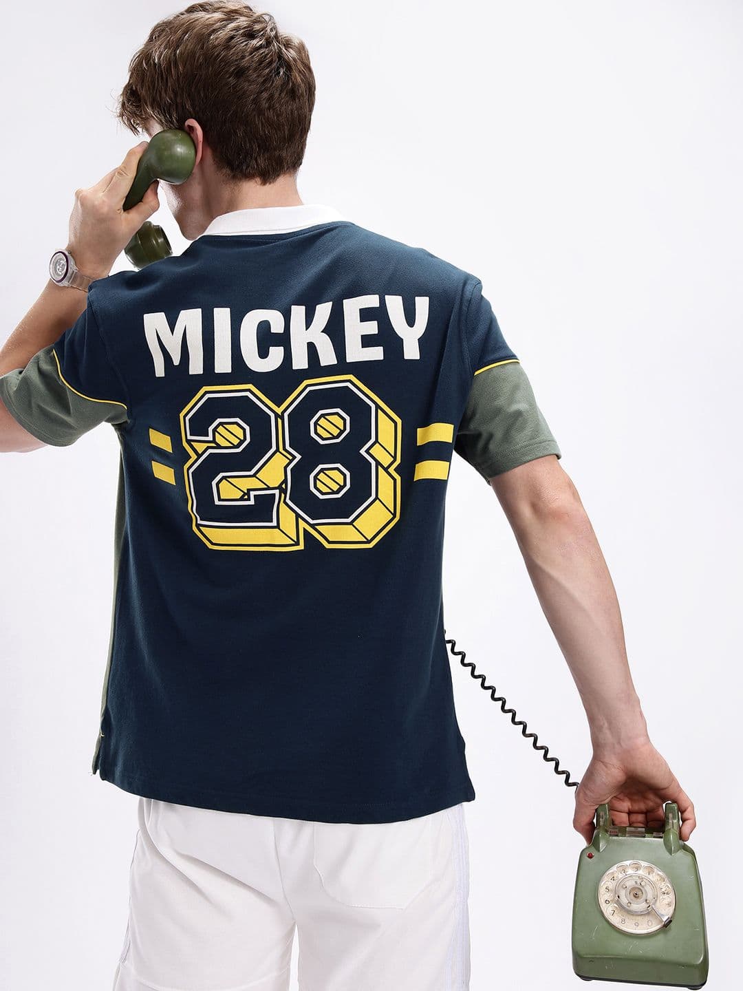 Kook N Keech Disney Men Mickey Mouse Printed Oversized Polo Collar T-shirt - view 1