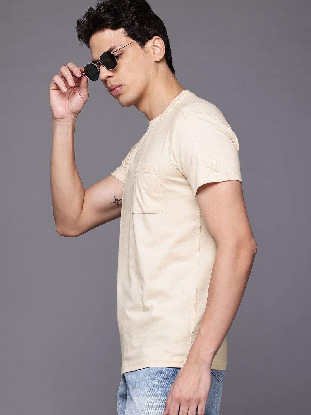 Allen Solly Slim Fit Pure Cotton T-shirt with Pocket Detail - view 1