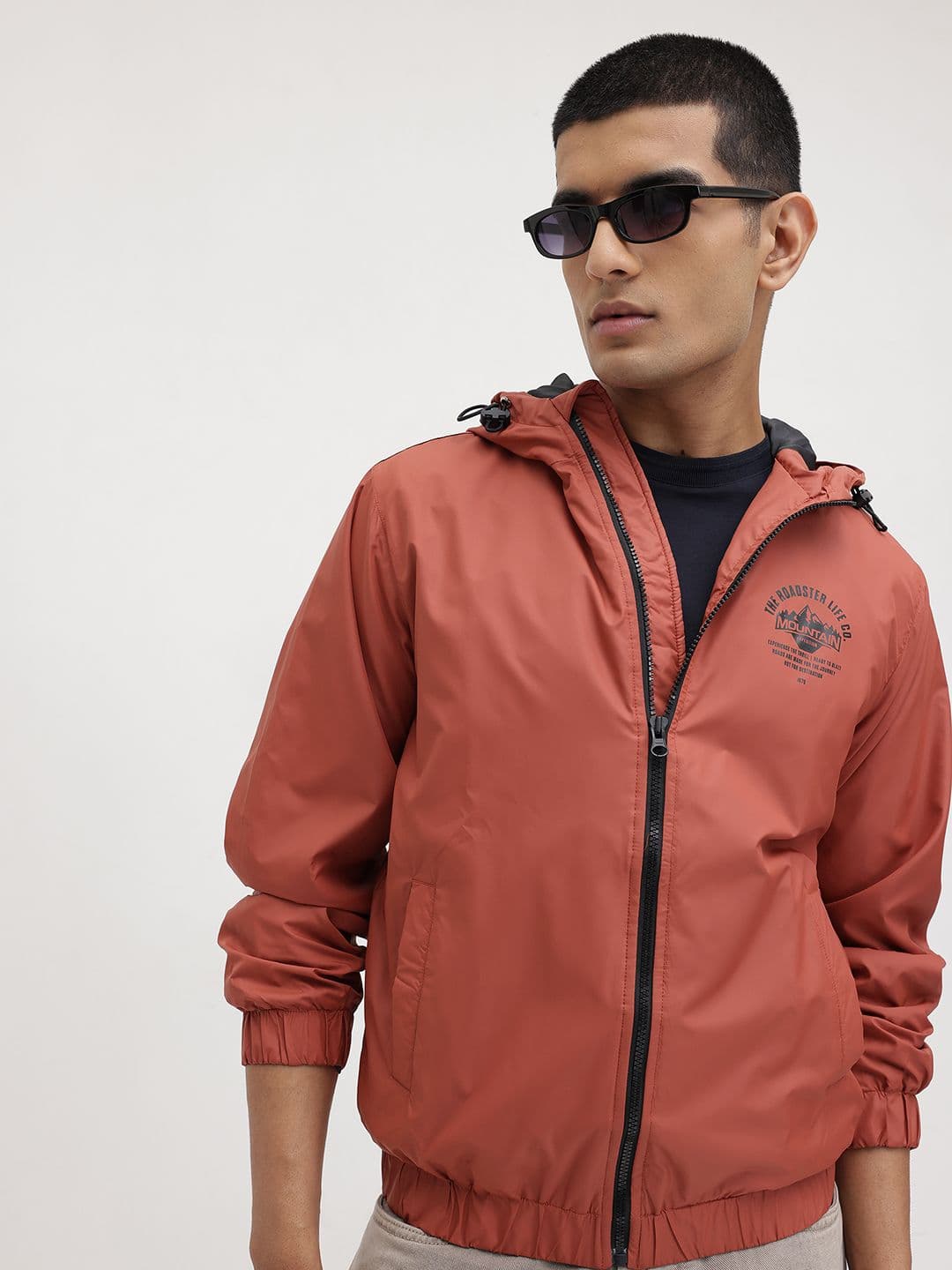 Roadster The Roaster Life Co. Brand Logo Detail Hooded Bomber Jacket - view 1