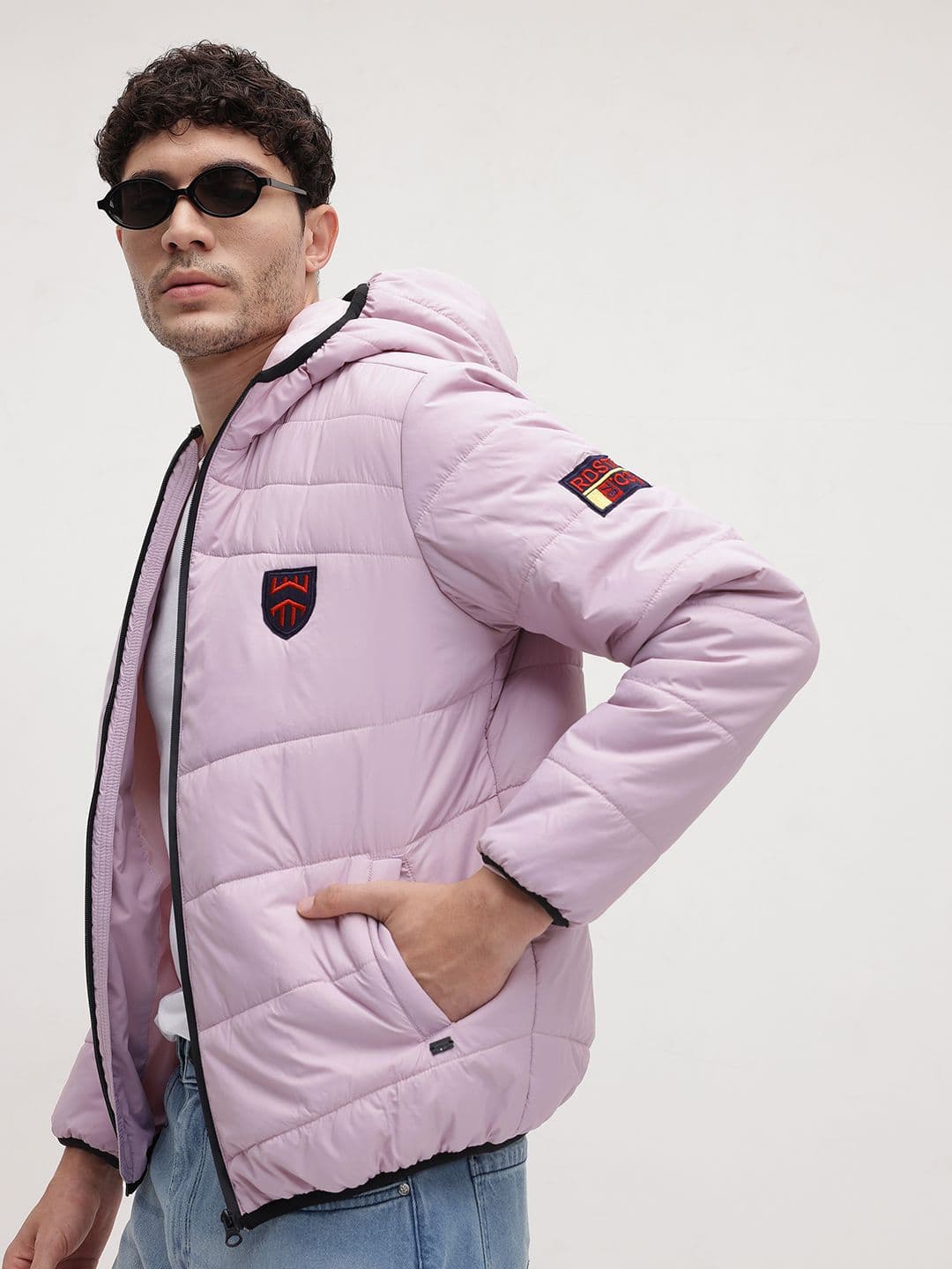 The Roadster Life Co. Patchwork Detail Hooded Padded Jacket - view 1