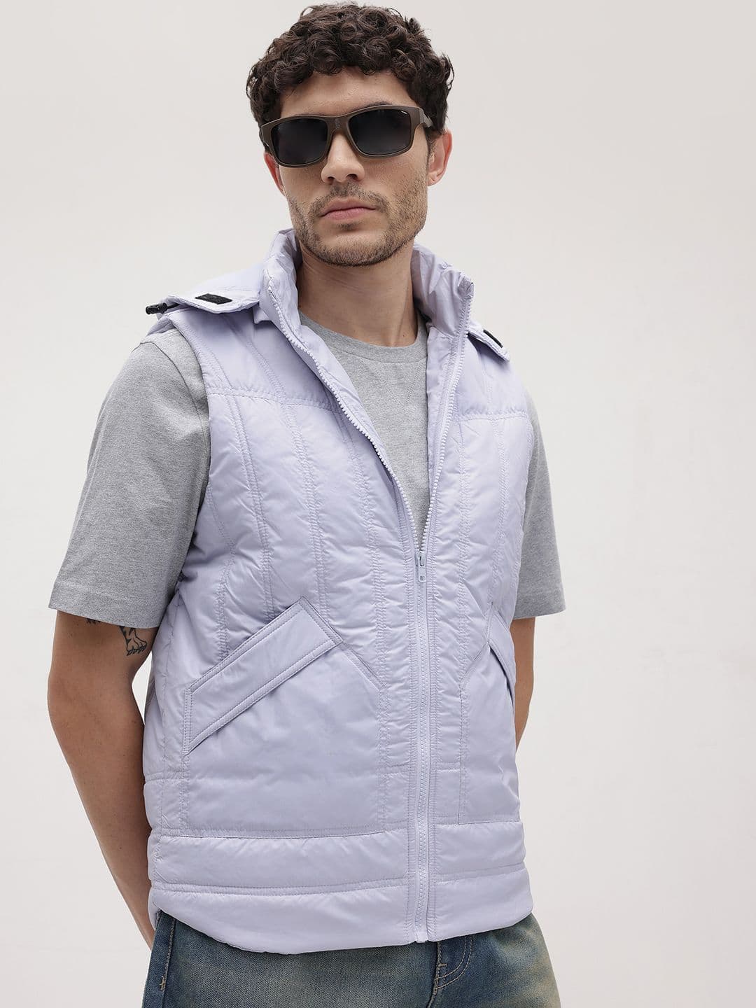 The Roadster Life Co. Hooded Sleeveless Padded Jacket - view 1