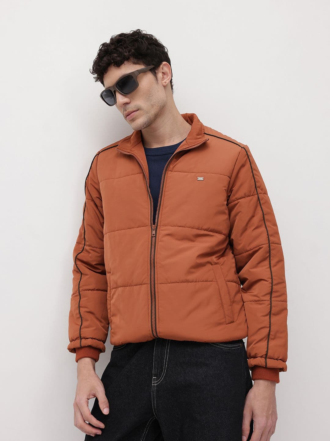 The Roadster Life Co. Mock Collar Paneled Padded Jacket - view 1