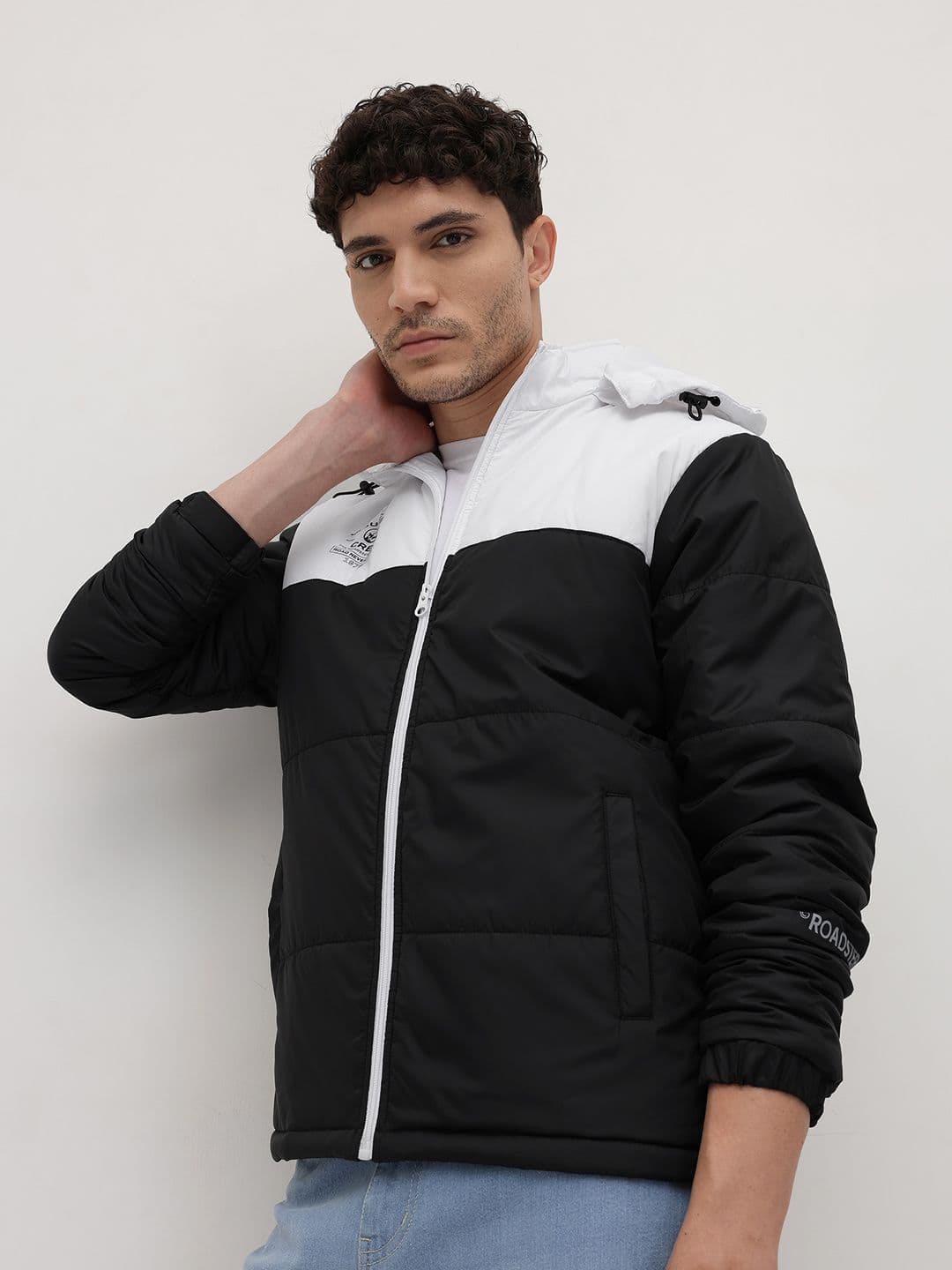 The Roadster Life Co. Colourblocked Hooded Padded Jacket - view 1