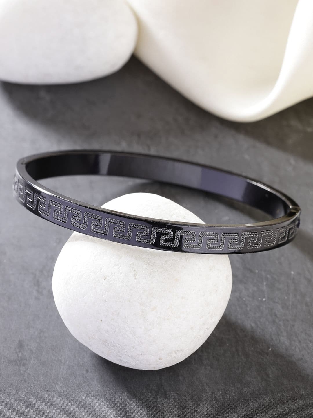 The Roadster Lifestyle Co Men Rhodium-Plated Kada Bracelet - view 1