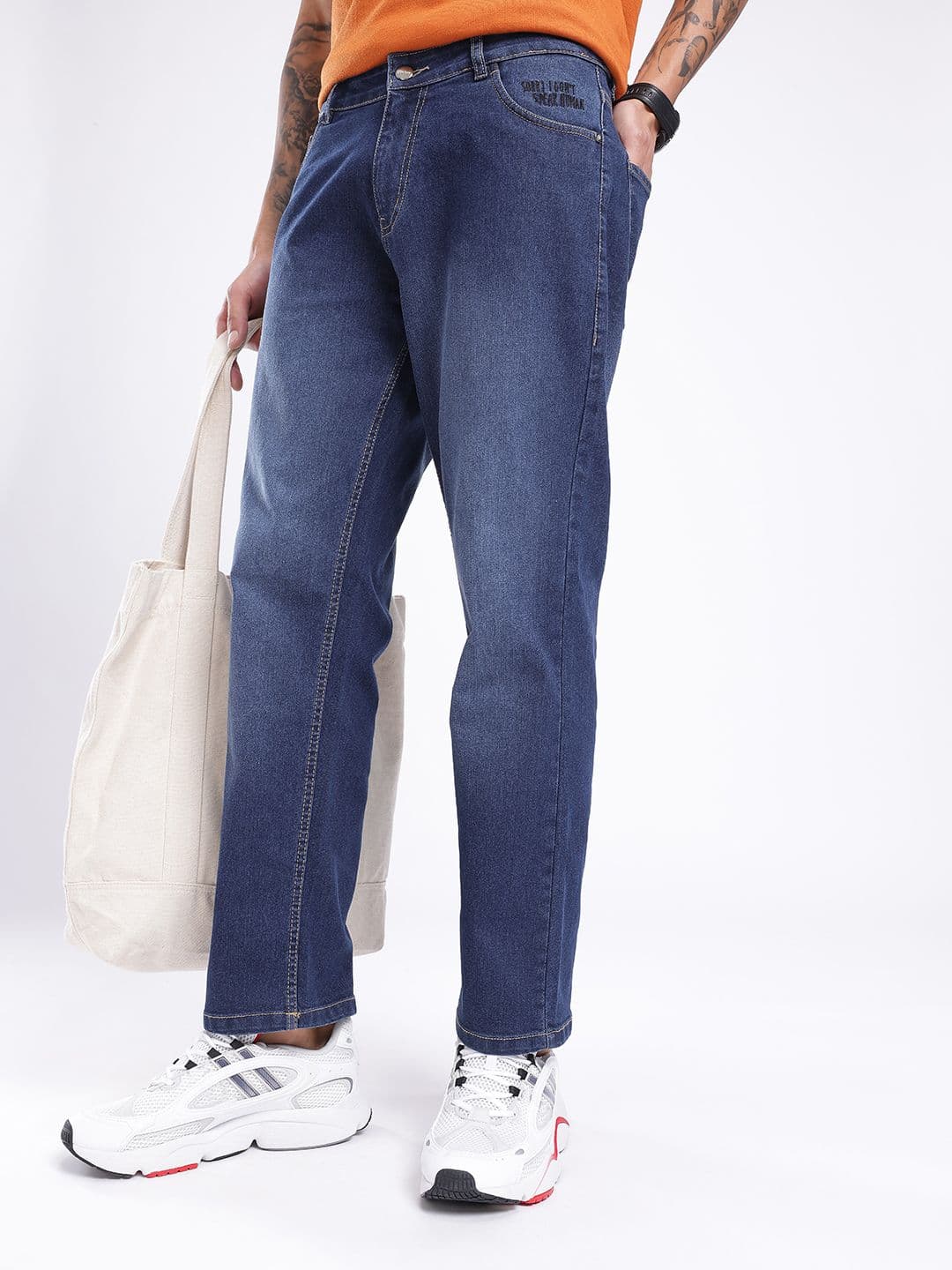 glitchez Men Straight Fit Light Fade Stretchable Jeans - view 1