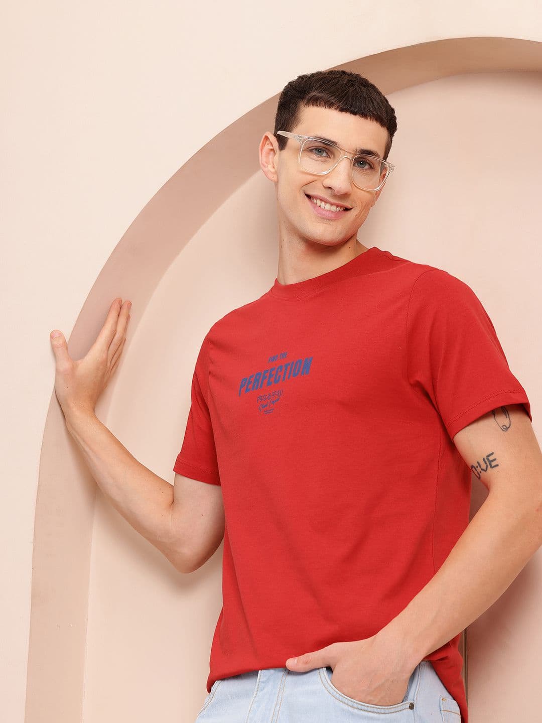 Mast & Harbour Men Typography Printed Pure Cotton T-shirt - view 1