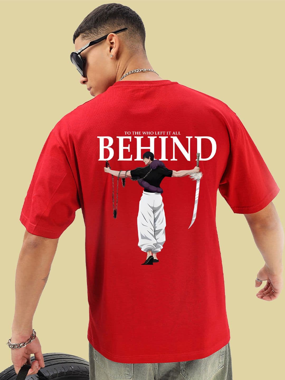 BDSQUARE Men Graphic Printed Round Neck Cotton Oversized T-shirt - view 1