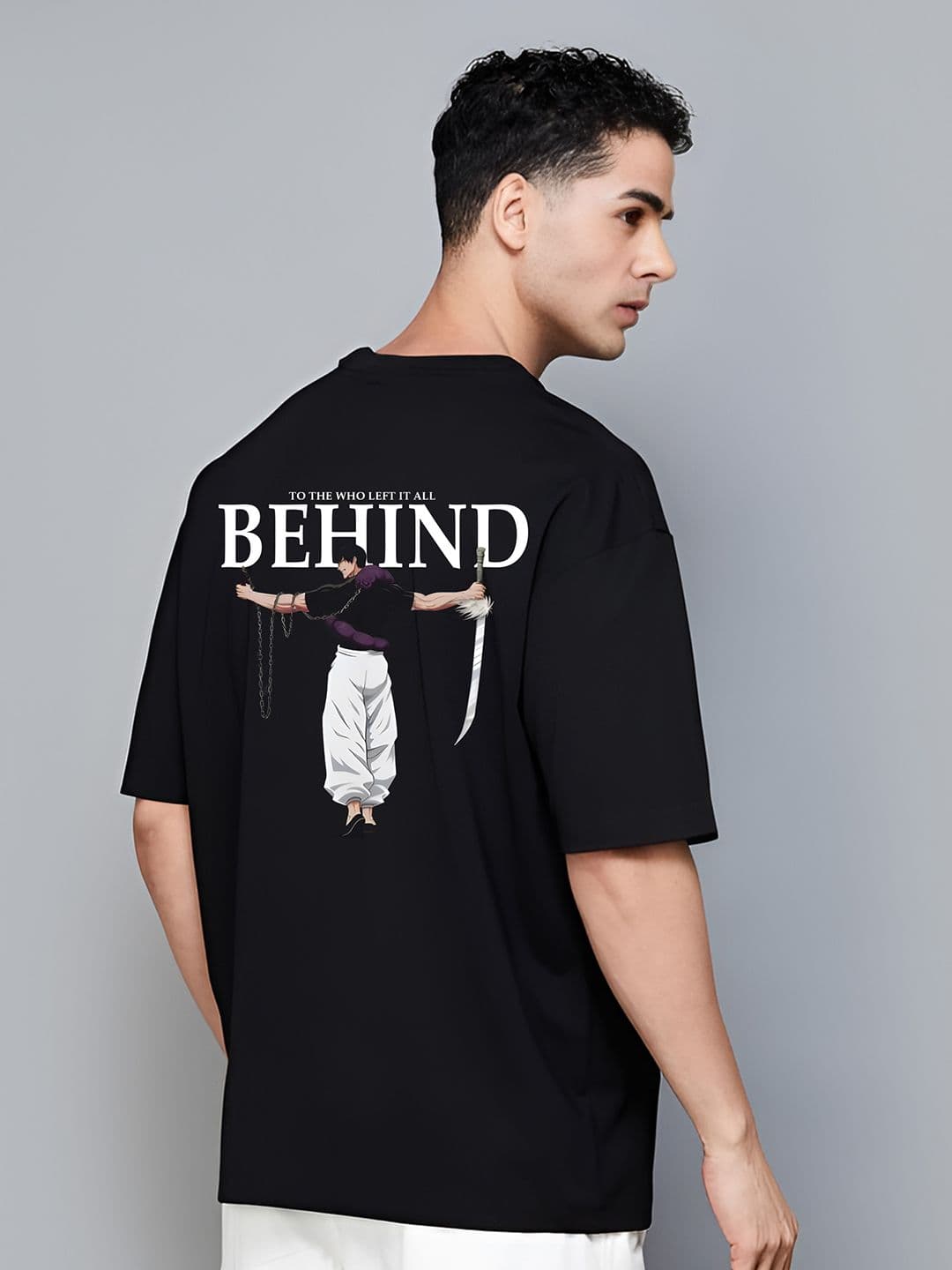 BDSQUARE Men Graphic Printed Round Neck Cotton Oversized T-shirt - view 1