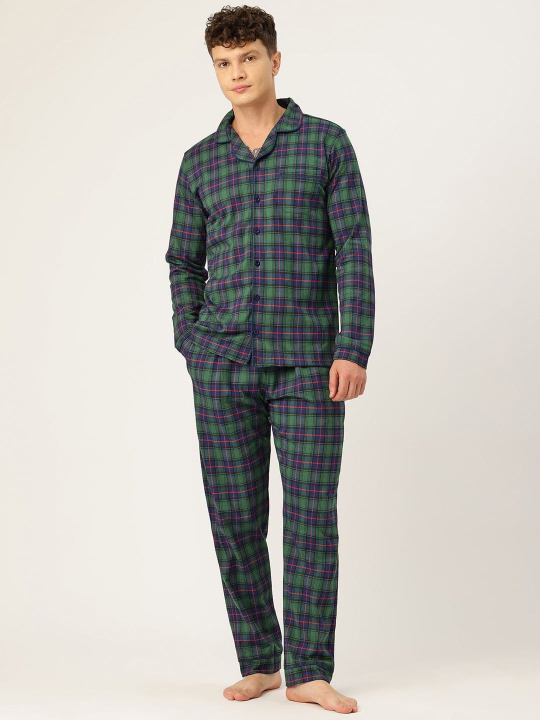 Nite Flite Men Checked Night suit - view 1