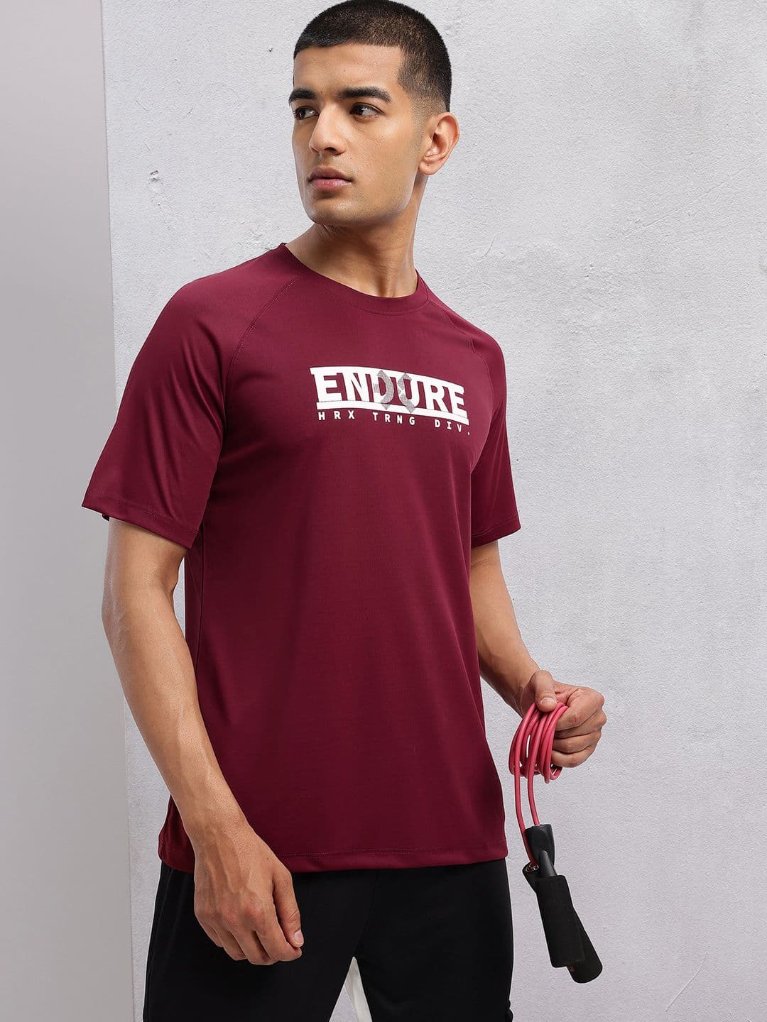 HRX by Hrithik Roshan Typography Printed Rapid-Dry Training T-shirt - view 1
