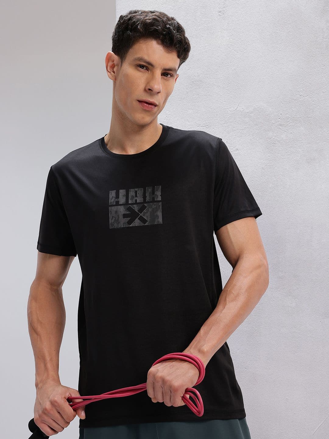 HRX by Hrithik Roshan Brand Logo Print Rapid-Dry Training T-shirt - view 1