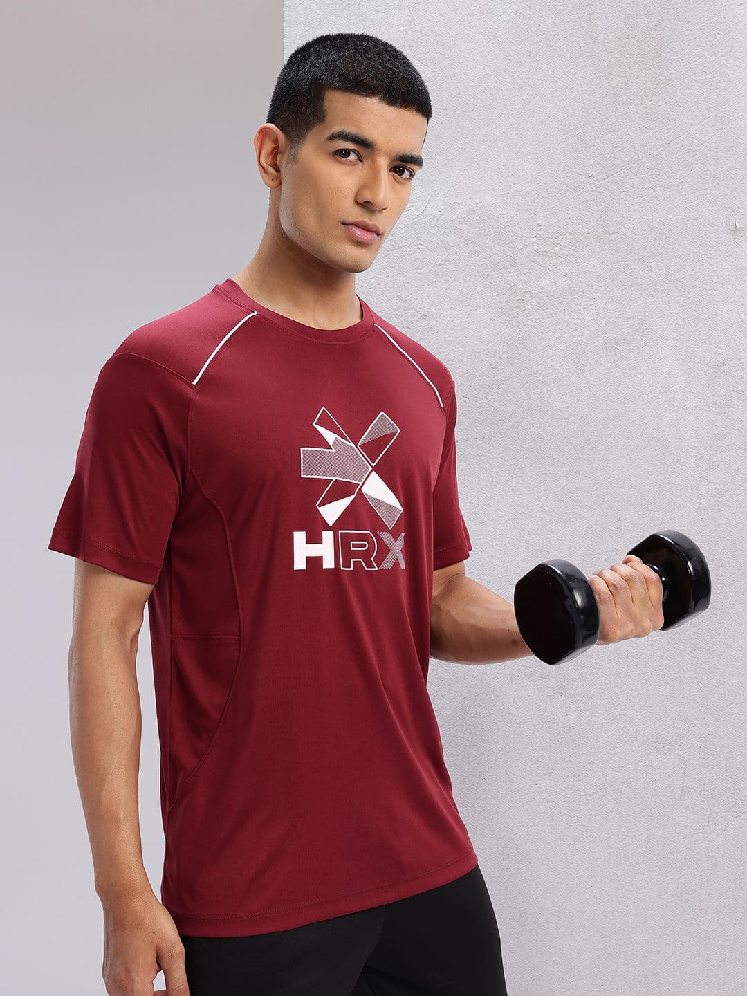 HRX by Hrithik Roshan Brand Logo Print Rapid-Dry Training T-shirt - view 1
