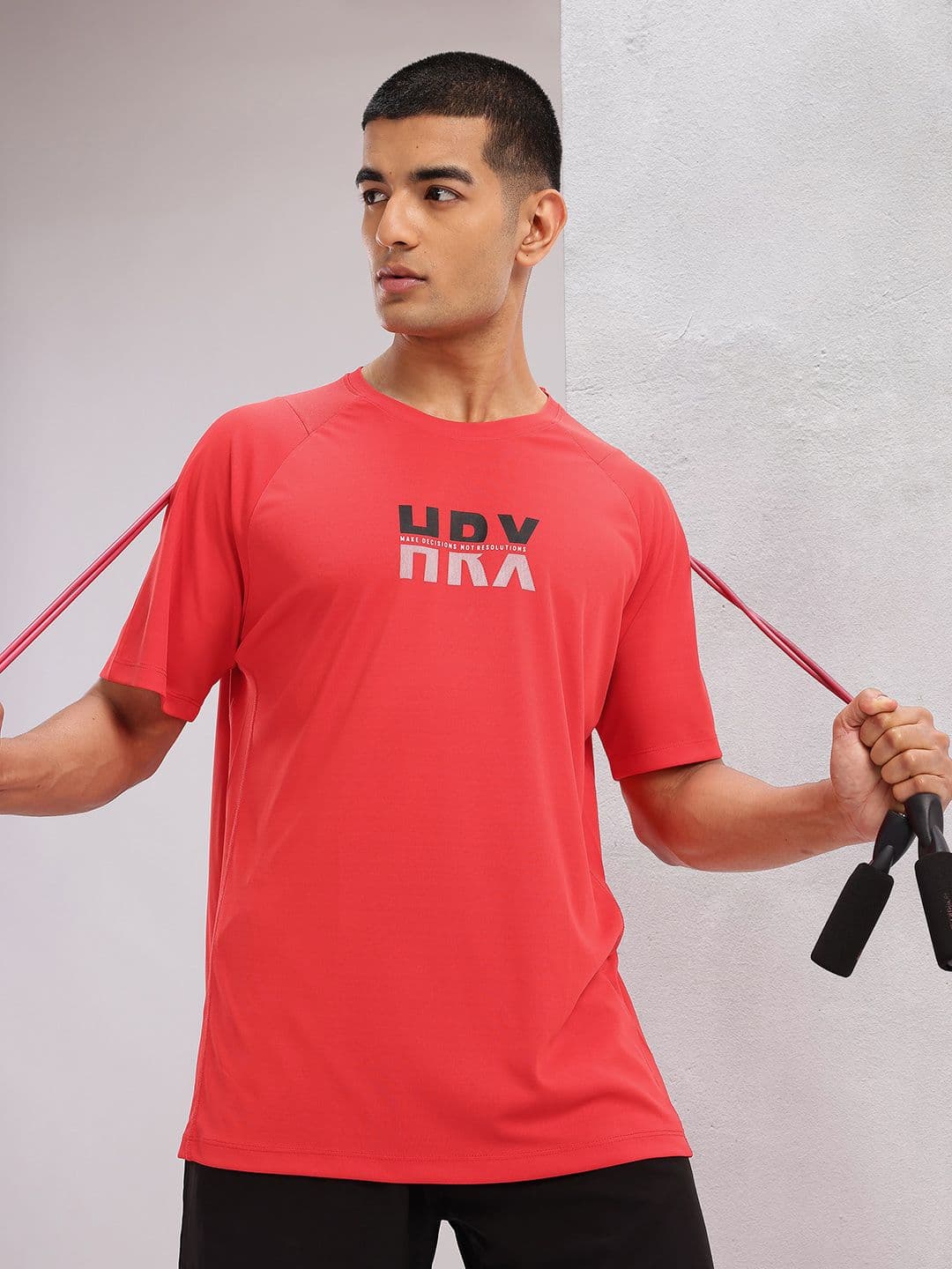 HRX by Hrithik Roshan Typography Print Rapid-Dry Training T-shirt - view 1