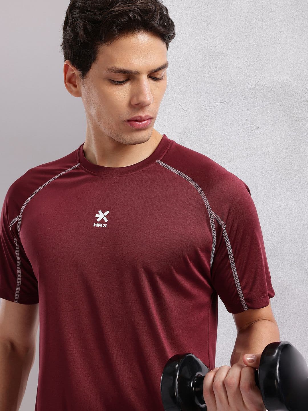 HRX by Hrithik Roshan Brand Logo Print Rapid-Dry Training T-shirt - view 1