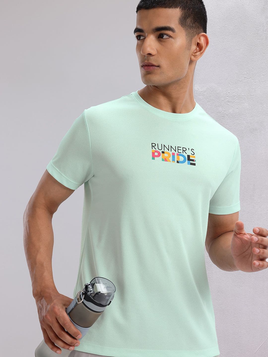 HRX by Hrithik Roshan Typography Printed Perforated Rapid-Dry Running T-shirt - view 1