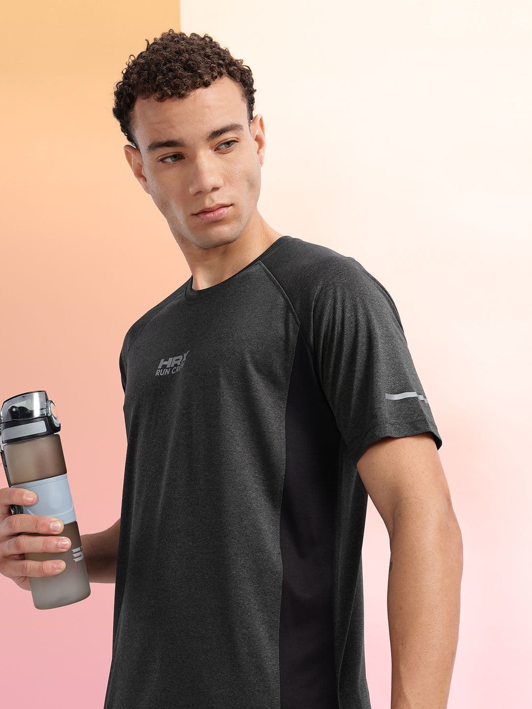 HRX by Hrithik Roshan Colourblocked Rapid-Dry Running T-shirt - view 1
