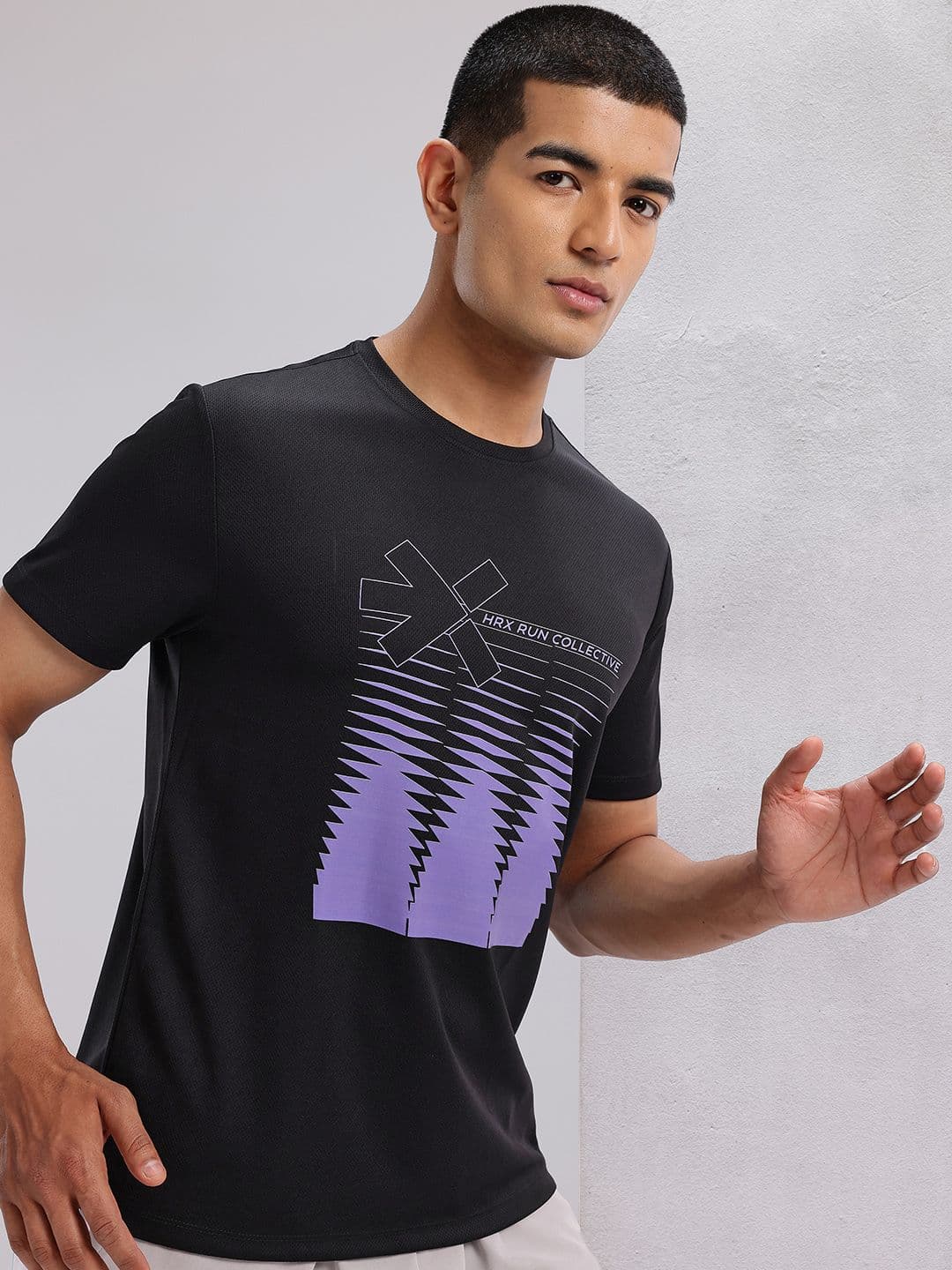 HRX by Hrithik Roshan Graphic Printed Perforated Rapid-Dry Running T-shirt - view 1