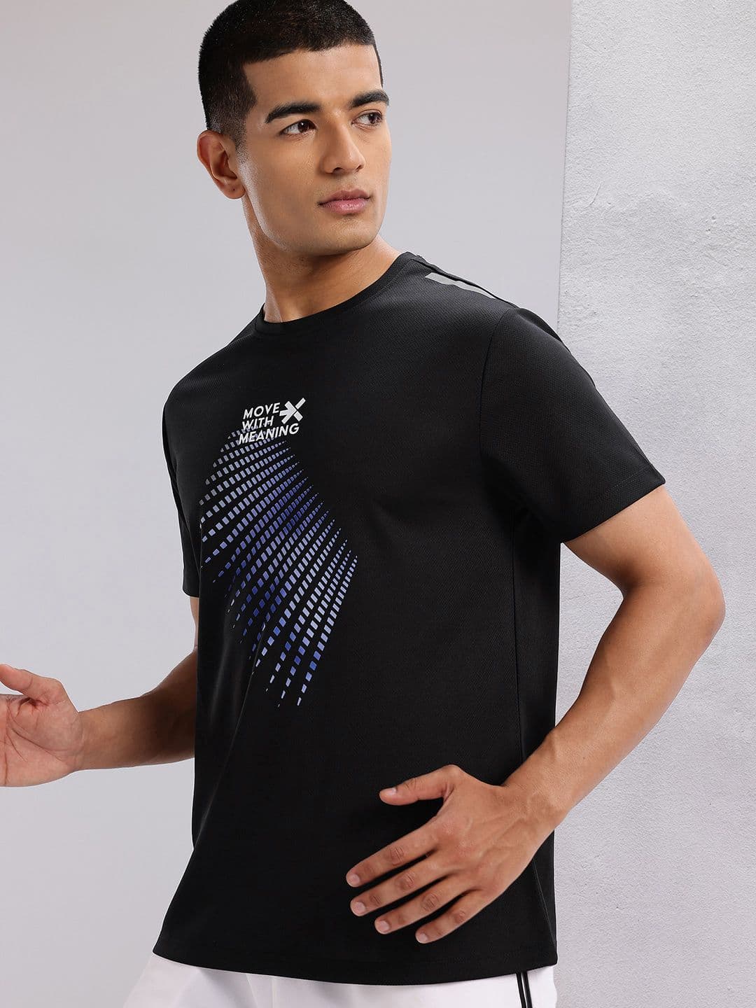 HRX by Hrithik Roshan Typography Printed Perforated Rapid-Dry Running T-shirt - view 1